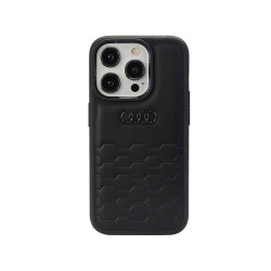 Audi Coque noire pour iPhone 15 Pro en cuir synthétique GT