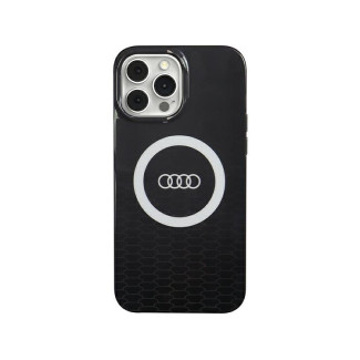 Audi Coque rigide noire pour iPhone 13 Pro Max. grand logo IML. MagSafe
