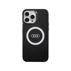 Audi Coque rigide noire pour iPhone 13 Pro Max. grand logo IML. MagSafe