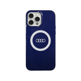 Audi Coque rigide bleu marine pour iPhone 13 Pro Max. grand logo. MagSafe