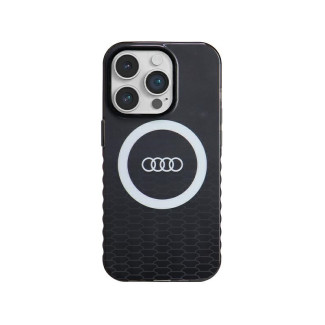 Audi Coque rigide noire pour iPhone 14 Pro. grand logo IML. MagSafe