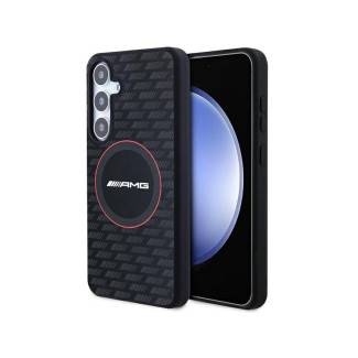 AMG Coque pour Samsung S24 Rigide Noire Silicone Carbone MagSafe MPN