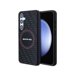 AMG Coque pour Samsung S24 Rigide Noire Silicone Carbone MagSafe MPN