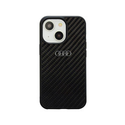Audi Coque rigide noire pour iPhone 13/14/15. fibre de carbone
