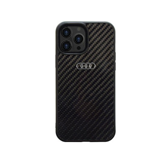 Audi Coque rigide noire pour iPhone 14 Pro. fibre de carbone