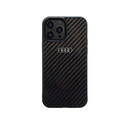 Audi Coque rigide noire pour iPhone 14 Pro. fibre de carbone