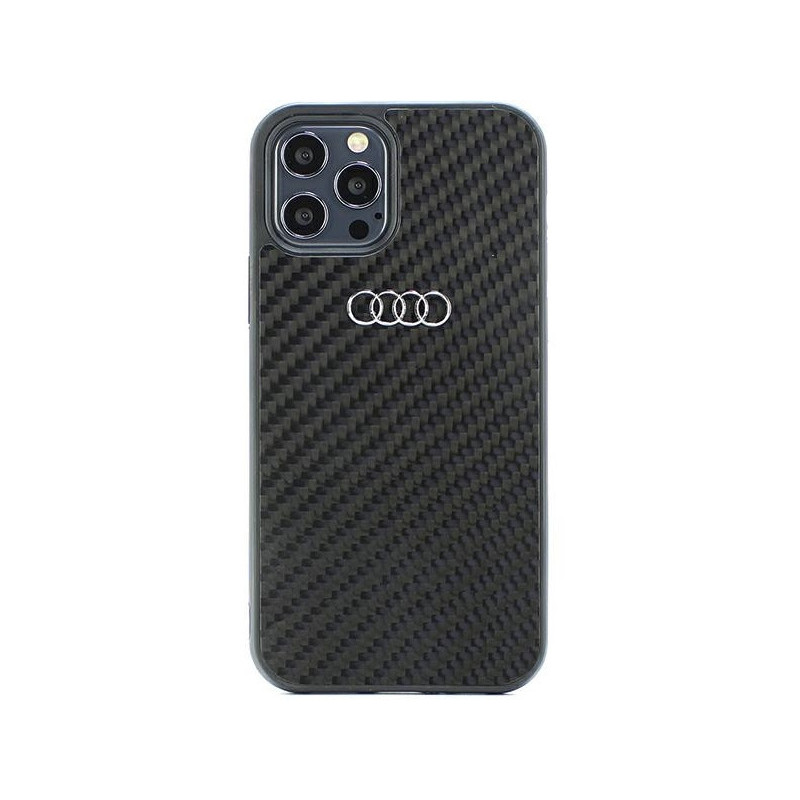 Audi Coque rigide noire pour iPhone 12/12 Pro. fibre de carbone