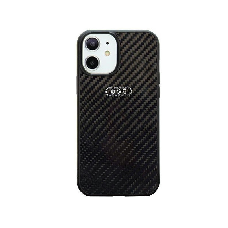 Audi Coque rigide noire pour iPhone 11/Xr. fibre de carbone