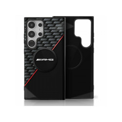 AMG Coque pour Samsung Galaxy S25 double couche noire/rouge Ultra. MagSafe