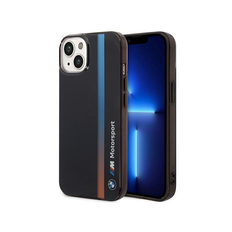 BMW iPhone 13/14/15 Coque Noire IML Rayure Tricolore BMW iPhone 13/14/15 Coque Noire IML Rayure Tricolore