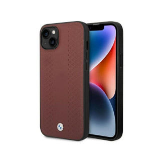 BMW Étui en cuir bordeaux pour iPhone 13/14/15 avec motif en diamant