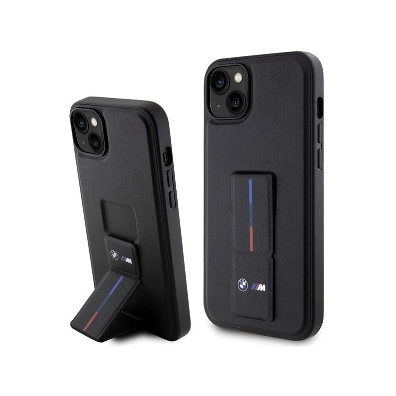 BMW Coque Rigide Noire Grip Estampillage à Chaud pour iPhone 13/14/15