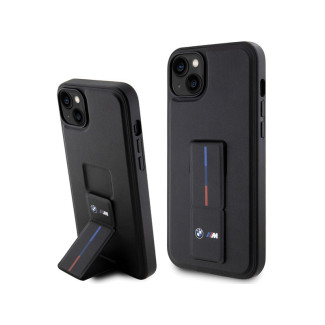 BMW Coque rigide noire Grip avec estampillage pour iPhone 14 Plus/15 Plus
