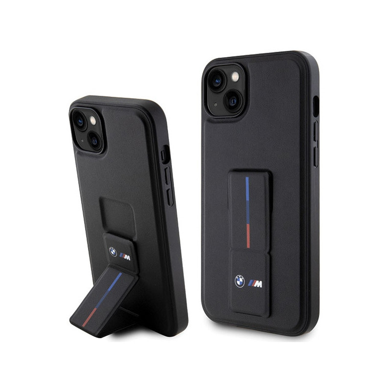BMW Coque rigide noire Grip avec estampillage pour iPhone 14 Plus/15 Plus BMW Coque rigide noire Grip avec estampillage pour iPhone 14 Plus/15 Plus