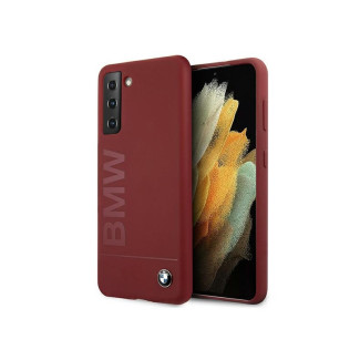 BMW Coque Samsung Galaxy S21 G991 Rouge Silicone Signature Logo MPN