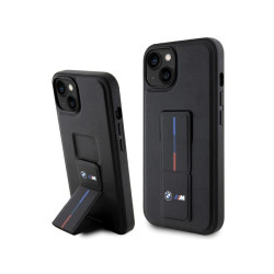 BMW iPhone 13/14/15 Coque Rigide Noire Grip Estampillage à Chaud