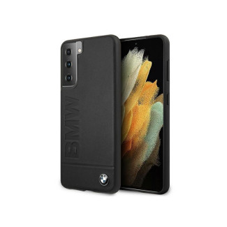 BMW Coque Samsung Galaxy S21+ G996 Noir Signature Logo Imprimé MPN
