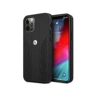 BMW iPhone 12 Pro Max black hardcase Leather Curve Perforate