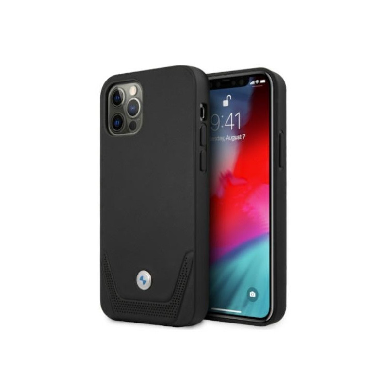 BMW iPhone 12 Pro Max black hardcase Leather Perforate BMW iPhone 12 Pro Max black hardcase Leather Perforate