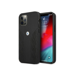 BMW iPhone 12/12 Pro black hardcase Leather Curve Perforate