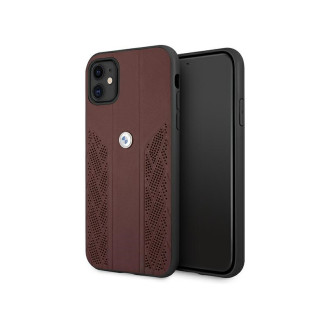 BMW iPhone 11/Xr red hardcase Leather Curve Perforate
