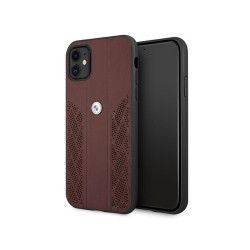BMW iPhone 11/Xr red hardcase Leather Curve Perforate