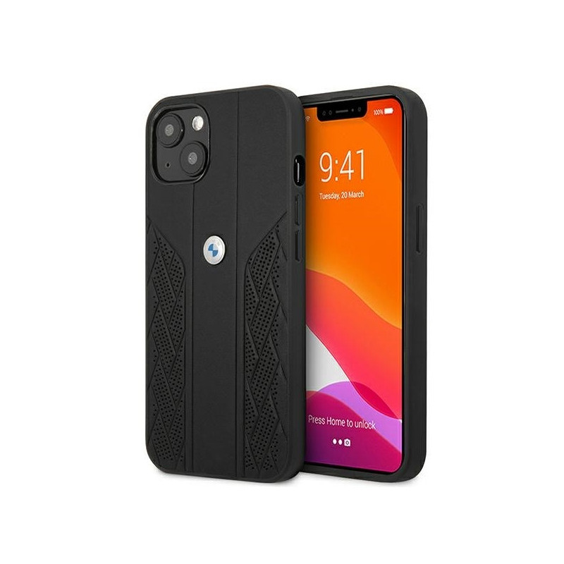 BMW iPhone 13 mini black hardcase Leather Curve Perforate BMW iPhone 13 mini black hardcase Leather Curve Perforate