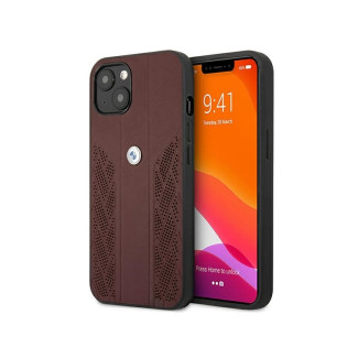 BMW iPhone 13 red hardcase Leather Curve Perforate