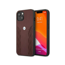 BMW iPhone 13 red hardcase Leather Curve Perforate