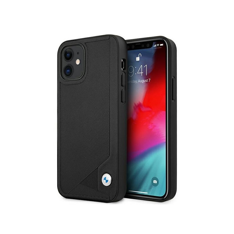 BMW iPhone 12 mini black hardcase Leather Deboss BMW iPhone 12 mini black hardcase Leather Deboss