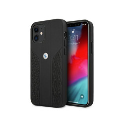 BMW iPhone 12 mini black hardcase Leather Curve Perforate