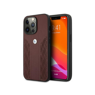 BMW iPhone 13/13 Pro red hardcase Leather Curve Perforate