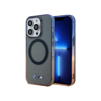 BMW Coque grise rigide à bumper dégradé MagSafe pour iPhone 15 Pro Max