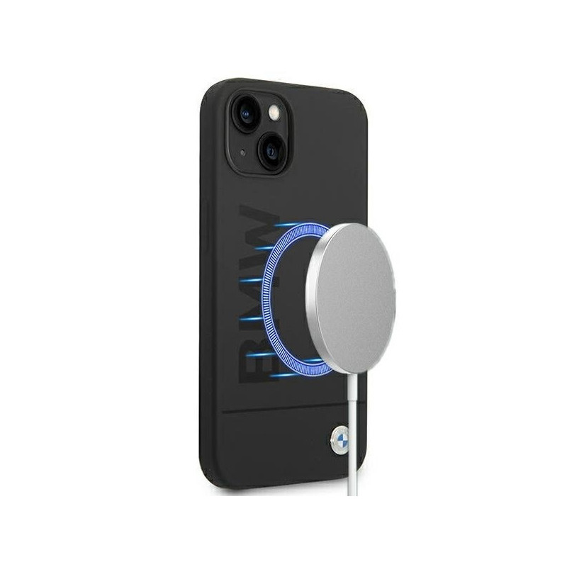 BMW iPhone 14 Plus/15 Plus black hardcase Silicone Signature Logo M