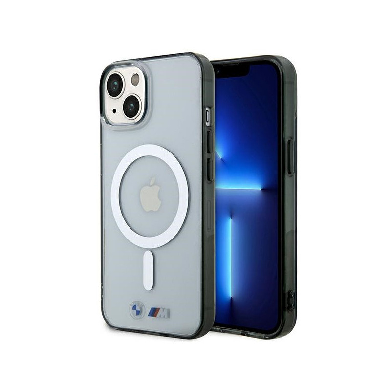 BMW Coque rigide transparente +anneau argenté pour iPhone 13/14/15 +MagSafe BMW Coque rigide transparente +anneau argenté pour iPhone 13/14/15 +MagSafe