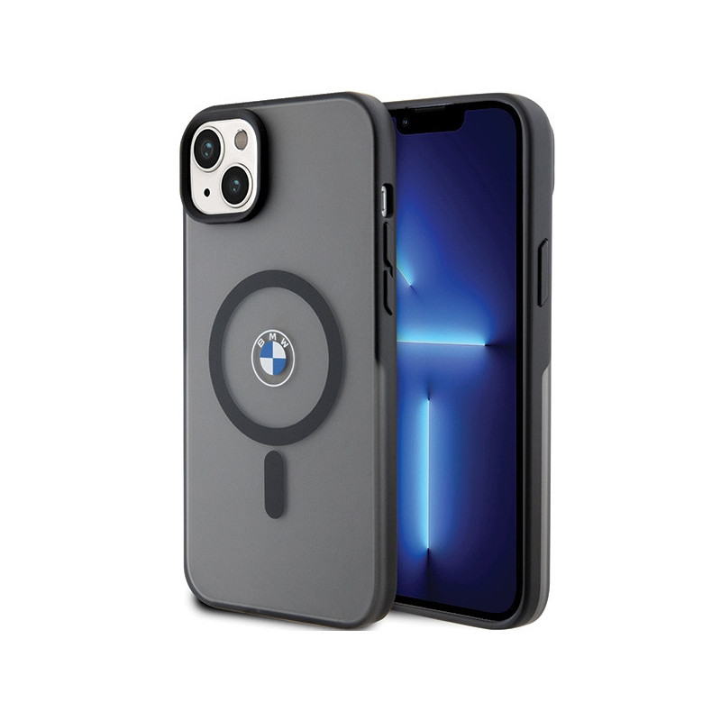 BMW Coque rigide noire Signature MagSafe pour iPhone 14 Plus/15 Plus BMW Coque rigide noire Signature MagSafe pour iPhone 14 Plus/15 Plus