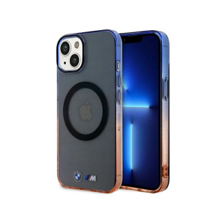 BMW Coque rigide grise avec bumper dégradé pour iPhone 13/14/15 +MagSafe