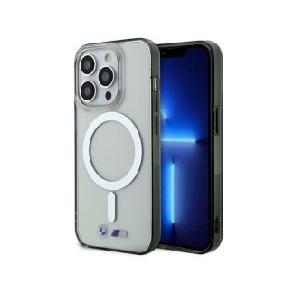 BMW Coque transparente rigide avec anneau pour iPhone 14 Pro Max MagSaf