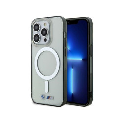BMW Coque transparente rigide avec anneau pour iPhone 14 Pro Max MagSaf