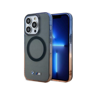 BMW Coque grise rigide à bumper dégradé pour iPhone 14 Pro Max MagSafe