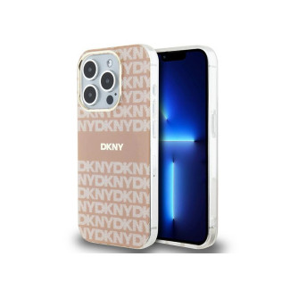 DKNY iPhone 15 Pro pink hardcase IML Mono & Stripe MagSafe