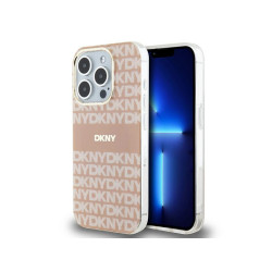 DKNY iPhone 15 Pro pink hardcase IML Mono & Stripe MagSafe
