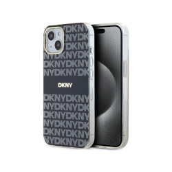 DKNY Coque rigide noire IML rayures MagSafe pour iPhone 14 Plus/15 Plus