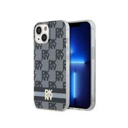 DKNY Coque rigide noire IML damier mono pour iPhone 14 Plus/15 Plus