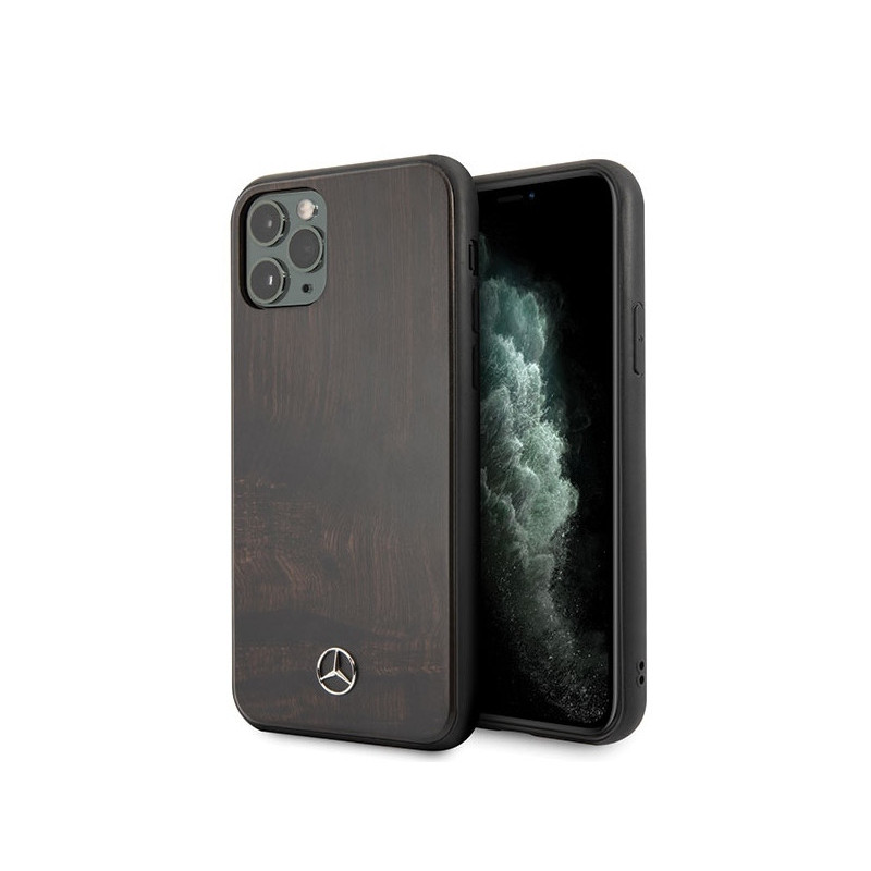 Mercedes iPhone 11 Pro Max hard case brown Wood Line Rosewood