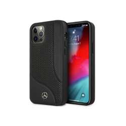 Mercedes iPhone 12 Pro Max black hardcase Leather Perforated Area
