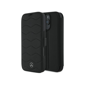 Mercedes iPhone 16 Pro Max black bookcase MB Waves Leather
