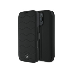 Mercedes iPhone 16 Pro Max black bookcase MB Waves Leather