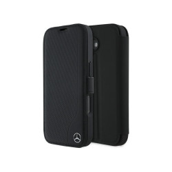 Mercedes iPhone 16 black bookcase Leather Wood Imitation