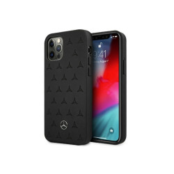 Mercedes iPhone 12 Pro Max black hardcase Leather Stars Pattern